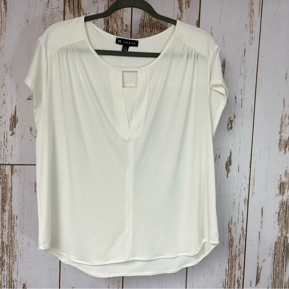 N Touch, White Blouse. Size Large. In excellent condition!